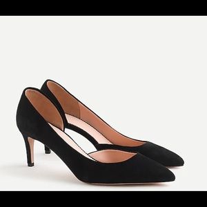 J. Crew Colette Suede pump Black Size 6H Medium